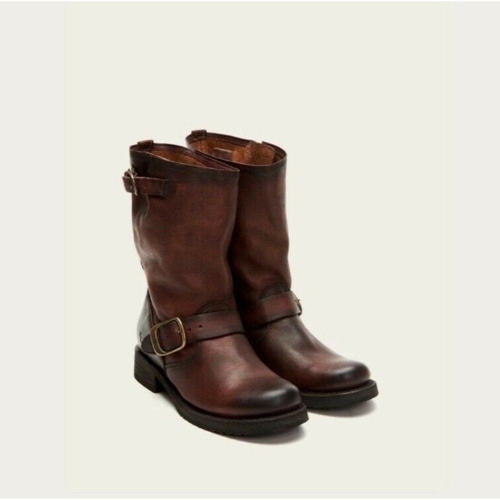 Frye Cowgirl Boots 6.5 Brown Veronica Slouch Redwo